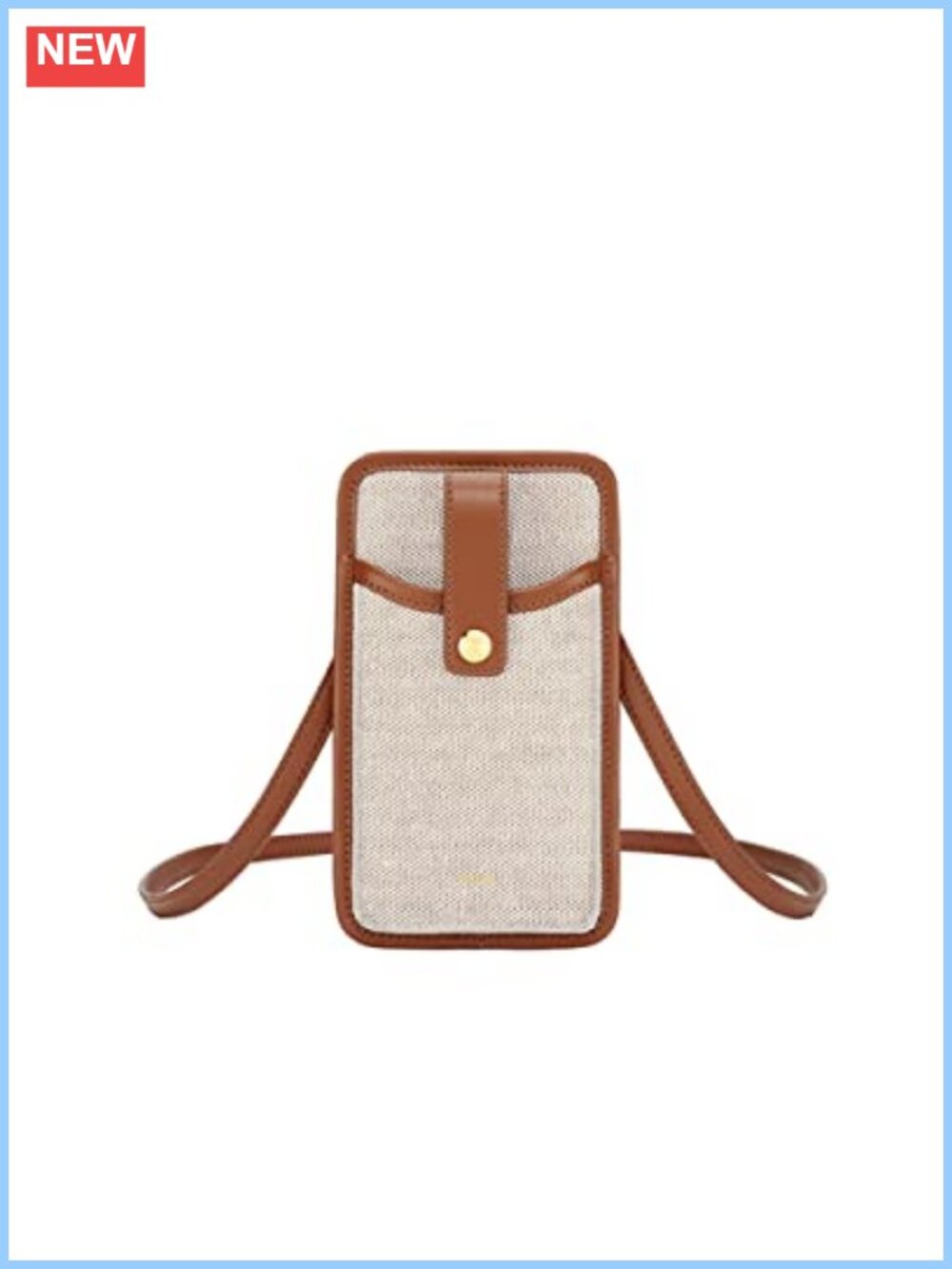 Canvas & Vegan Leather Phone Crossbody Bag Gold-tone Hardware